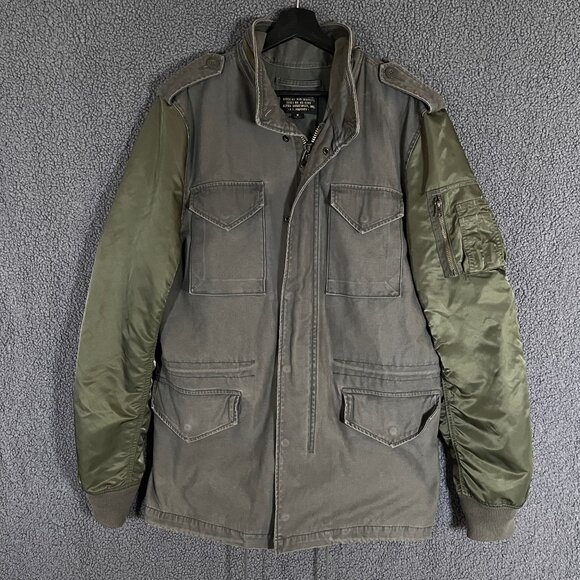 Alpha Industries Field Military Hooded Full Zip Jacket - Men's Size M - Green - Picture 1 of 14